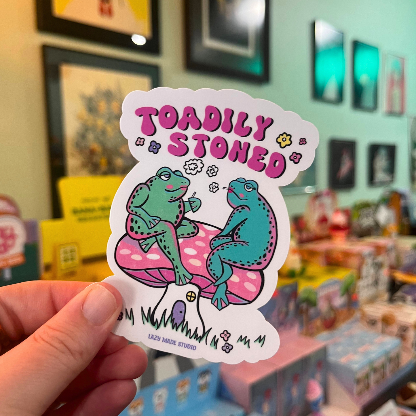 Toadily Stoned Waterproof Sticker