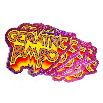 Geriatric Bimbo Retro Holographic Glitter Sticker