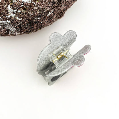Skull Hair Clip with Heart & Bow