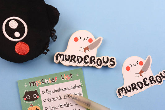 Murderous Ghostie Halloween Sticker