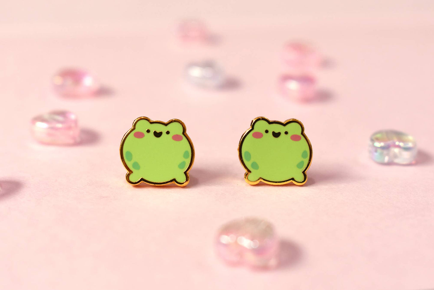 Round Frog Stud Earrings