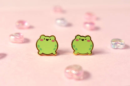 Round Frog Stud Earrings