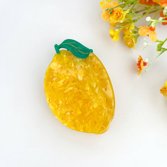 Yellow Lemon Fruit Hair Claw Clip