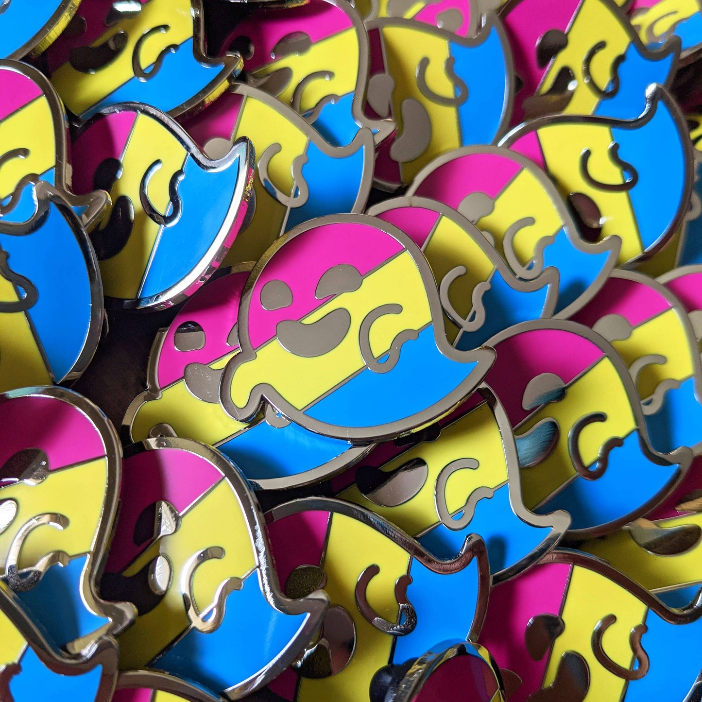 Pantergeist - pansexual pride, LGBTQIA+ ghost enamel pin