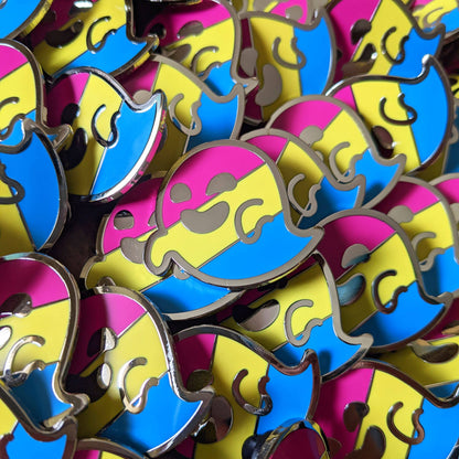 Pantergeist - pansexual pride, LGBTQIA+ ghost enamel pin