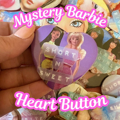 Mystery Vintage Barbie Heart Pinback Button