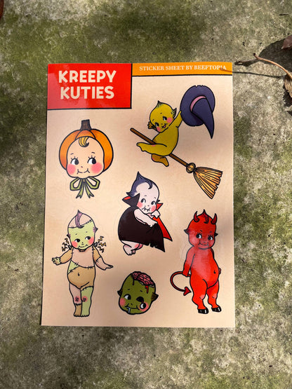 Kreepy Kuties Kewpie Inspired Waterproof Vinyl Sticker Sheet