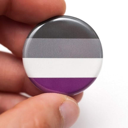 Asexual pride flag LGBTQ+ pin / button