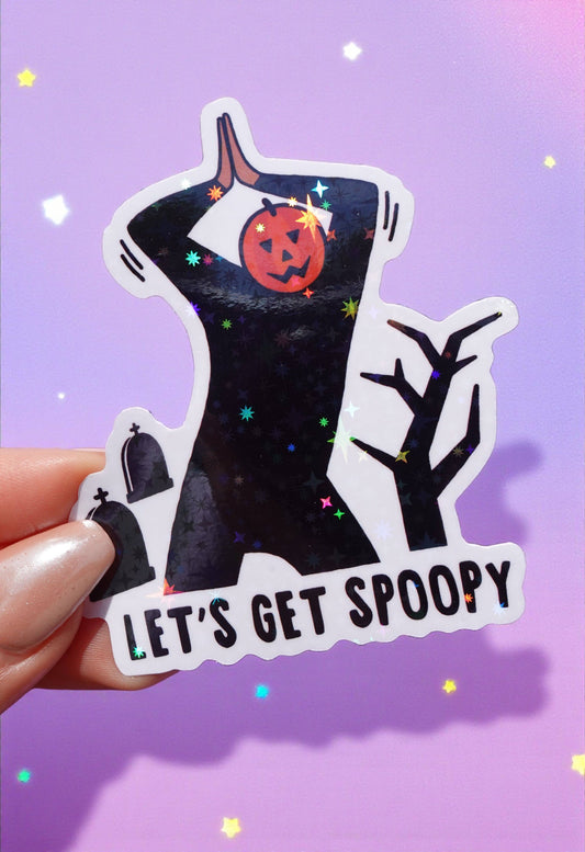 Let’s Get Spooky Sticker | Funny Halloween Glitter Sticker