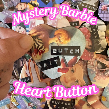 Mystery Vintage Barbie Heart Pinback Button
