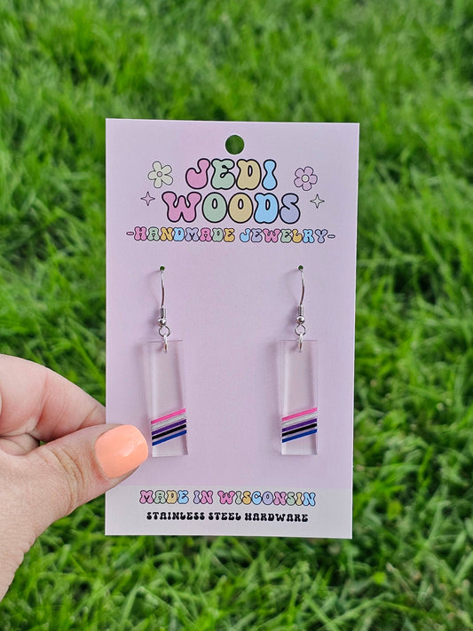 Subtle Genderfluid Acrylic Pride Flag Earrings