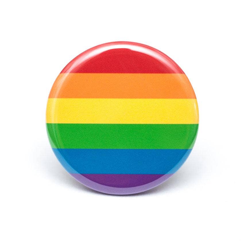 Rainbow pride flag LGBTQ+ pin / button