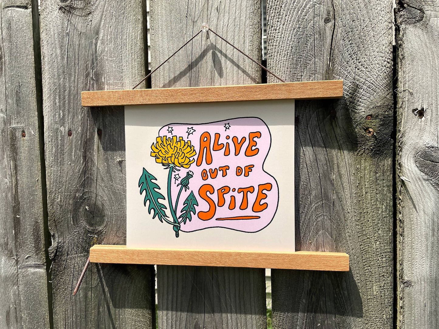 Alive Out of Spite | Dark Humor 8x8 Inch Square Art Print