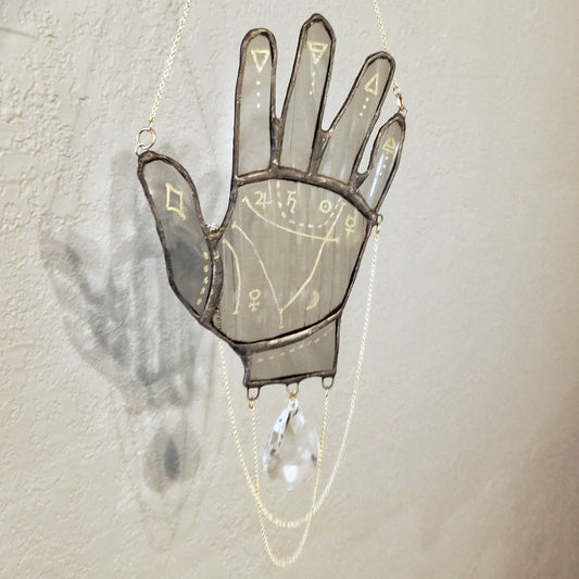 Stained glass hanging - Palm Reader inspired