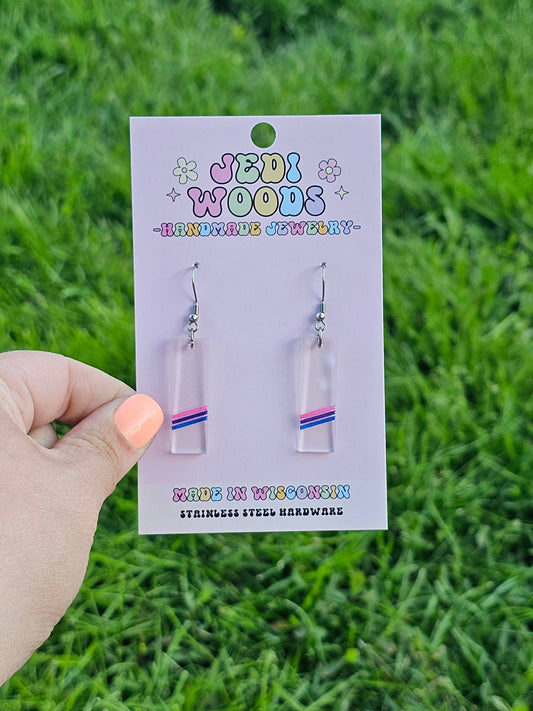 Subtle Bisexual Pride Flag Earrings