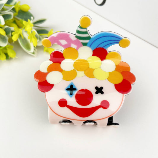 Colorful Cute clown hair claw clip