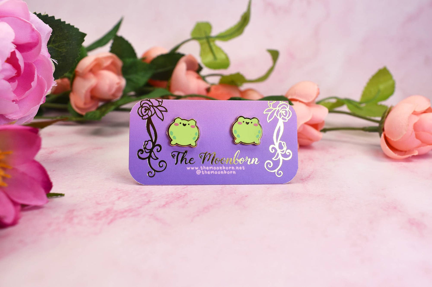 Round Frog Stud Earrings