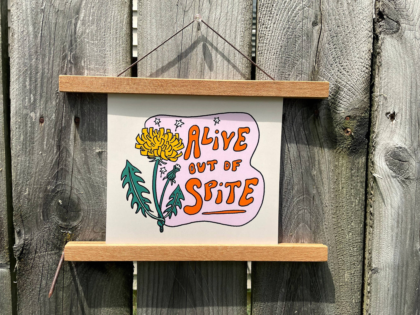 Alive Out of Spite | Dark Humor 8x8 Inch Square Art Print