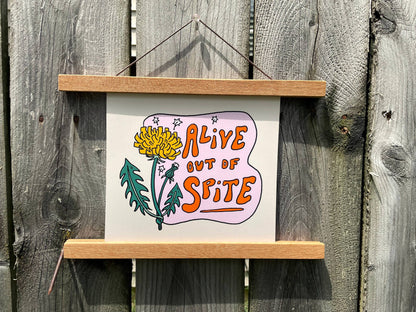 Alive Out of Spite | Dark Humor 8x8 Inch Square Art Print