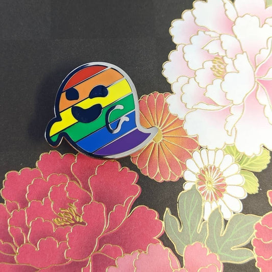 Gaysper - queer pride, LGBTQIA+ ghost hard enamel pin