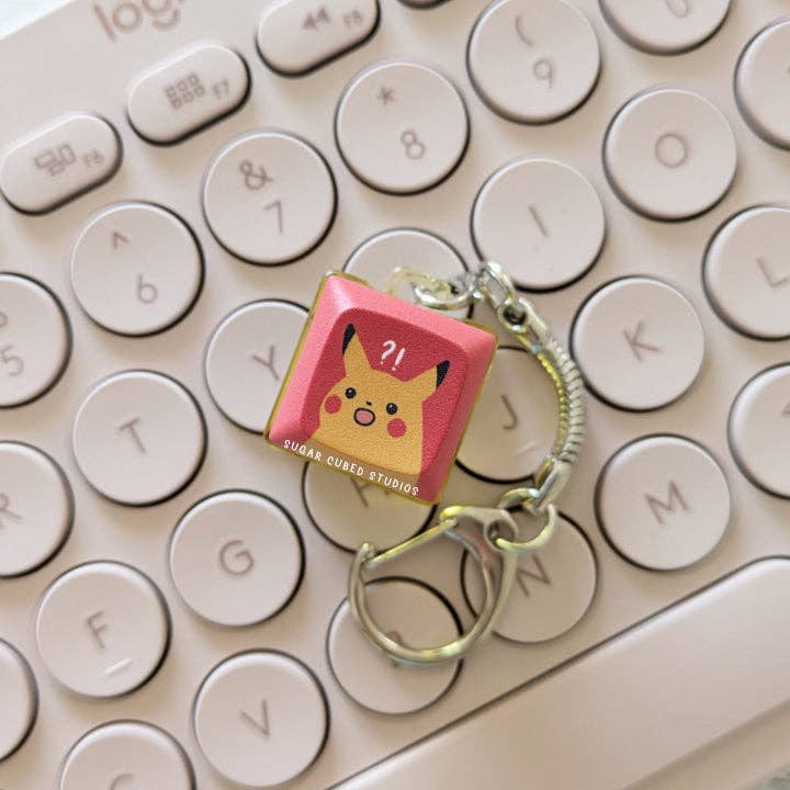 Surprise Pika  - Fidget Keycap Keychain
