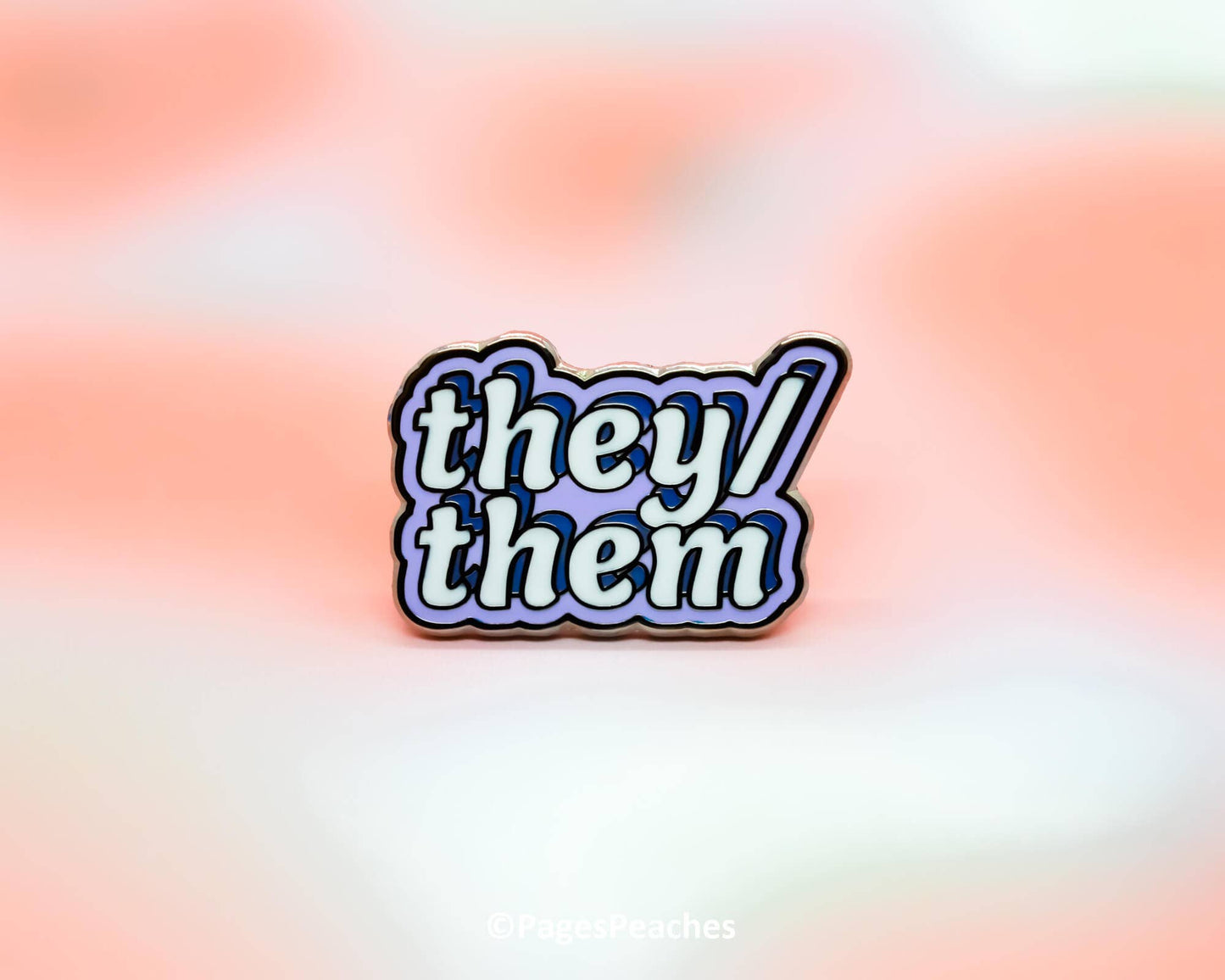 They/Them Pronoun Hard Enamel Pin Purple