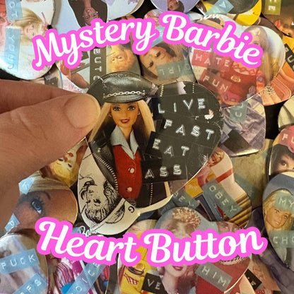 Mystery Vintage Barbie Heart Pinback Button
