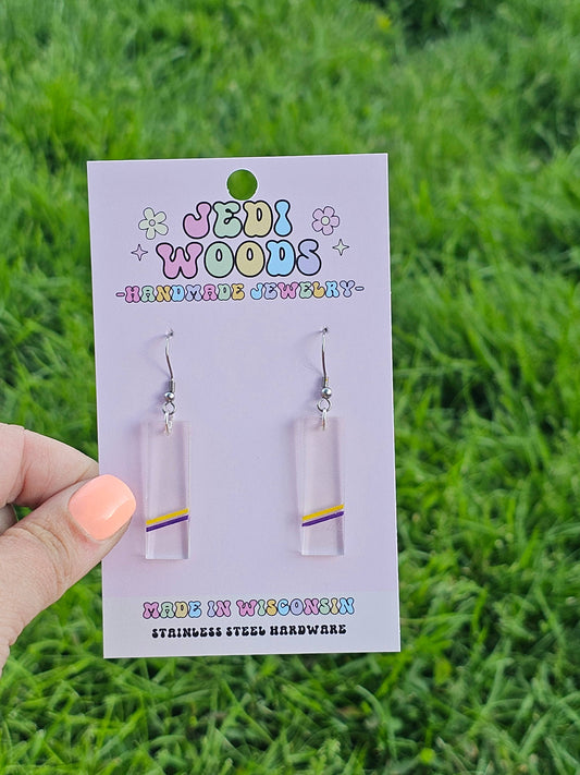 Subtle Intersex Pride Acrylic Earrings