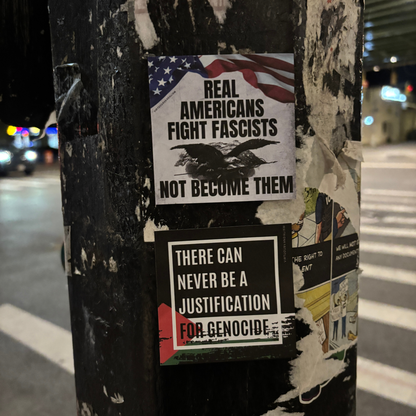 Virtuous Vandalism “Real Americans Fight ” Sticky Notes