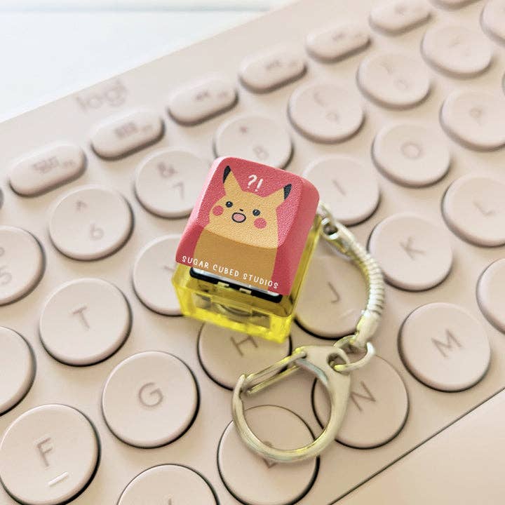 Surprise Pika  - Fidget Keycap Keychain