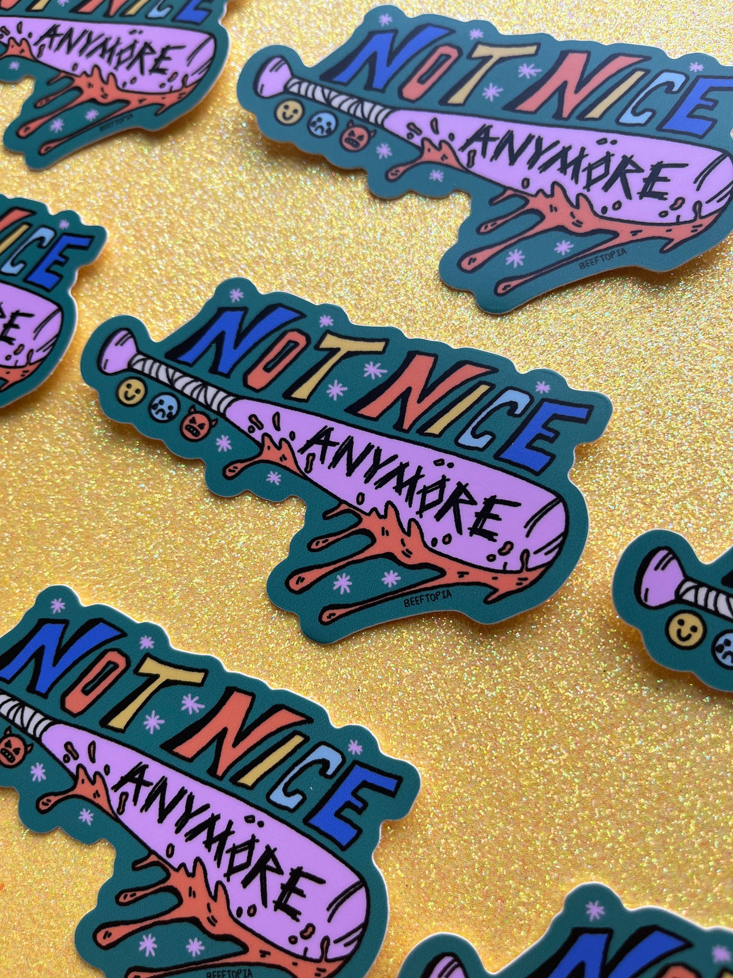 Not Nice Anymore! 3 Inch Waterproof Vinyl Sticker