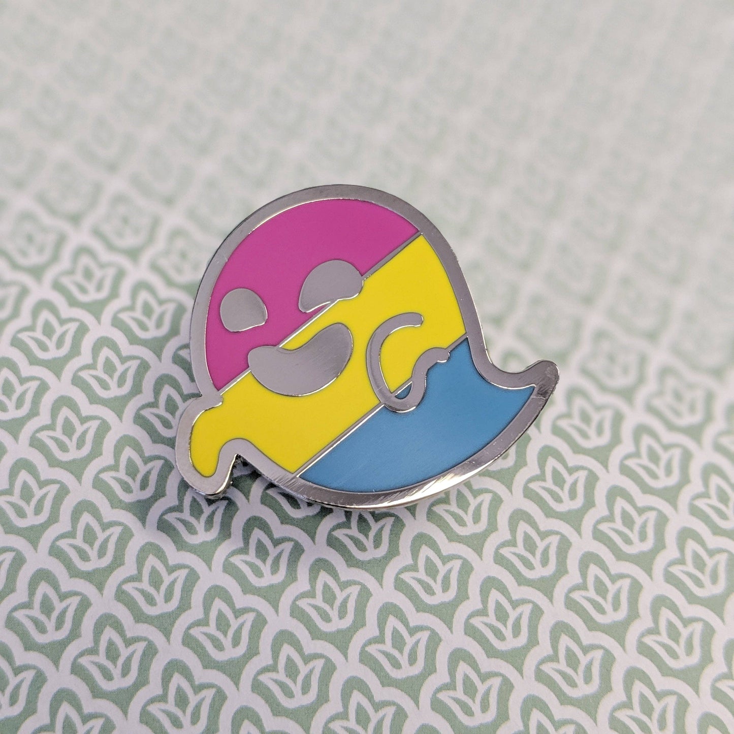 Pantergeist - pansexual pride, LGBTQIA+ ghost enamel pin