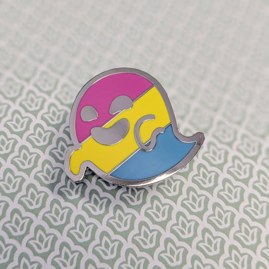 Pantergeist - pansexual pride, LGBTQIA+ ghost enamel pin