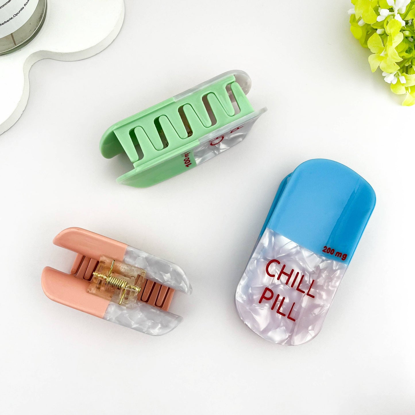 Pill Hair Claw Clip