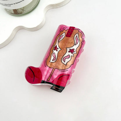Cowboy Boots Acrylic Hair Claw Clip