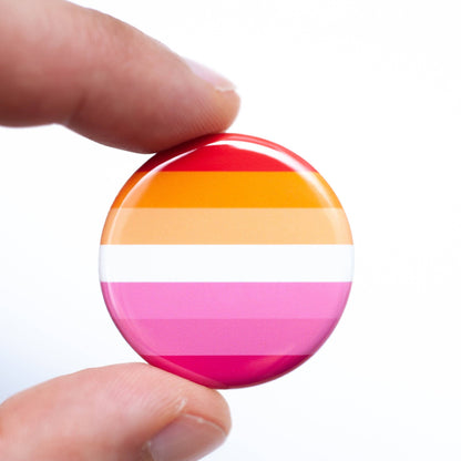 Lesbian pride flag LGBTQ+ pin / button