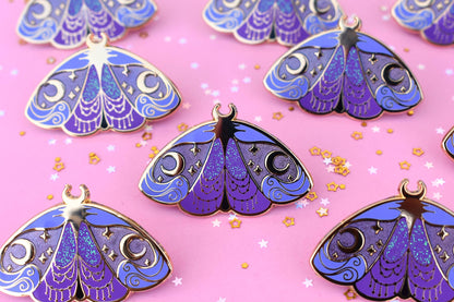 Nyx Greek Mythology Olympian Goddess Moth Enamel Pin