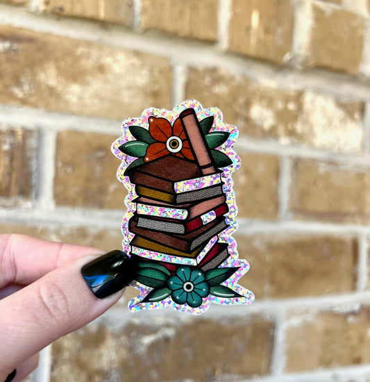 Bookish Glitter Sticker