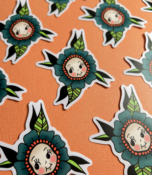 Kewpie Flower Sticker