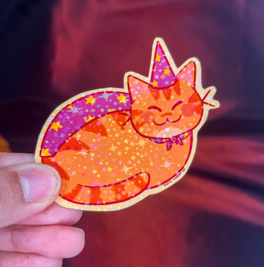 Sparkle Wizard Cat Sticker