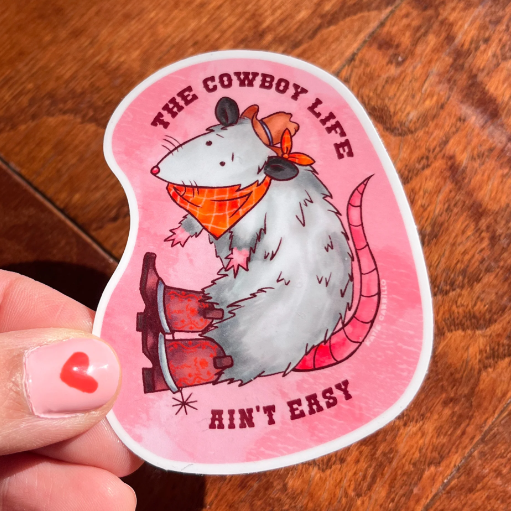 Cowboy Possum Sticker