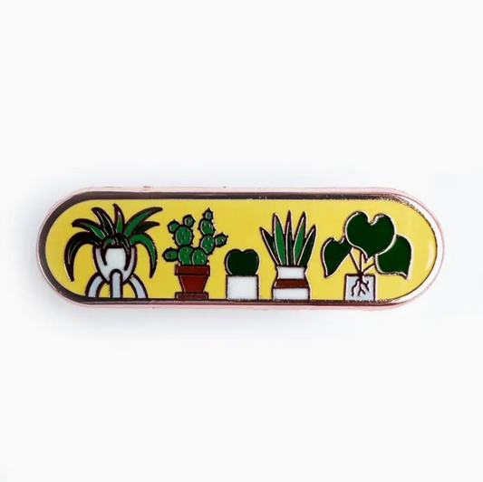 Plant Shelf Personality Plaque Enamel Pin