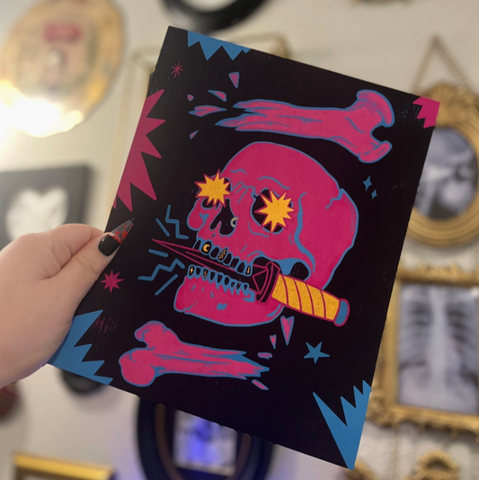 Neon Bones 8 X 10 Art Print
