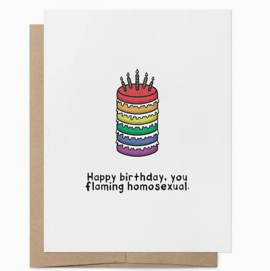 Flaming Homo Birthday Card