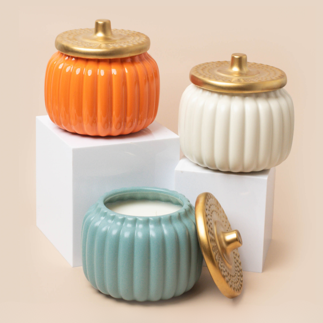 Ceramic Pumpkin Candles 3C Scents
