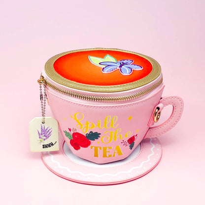 Lavender Tea Cup Crossbody