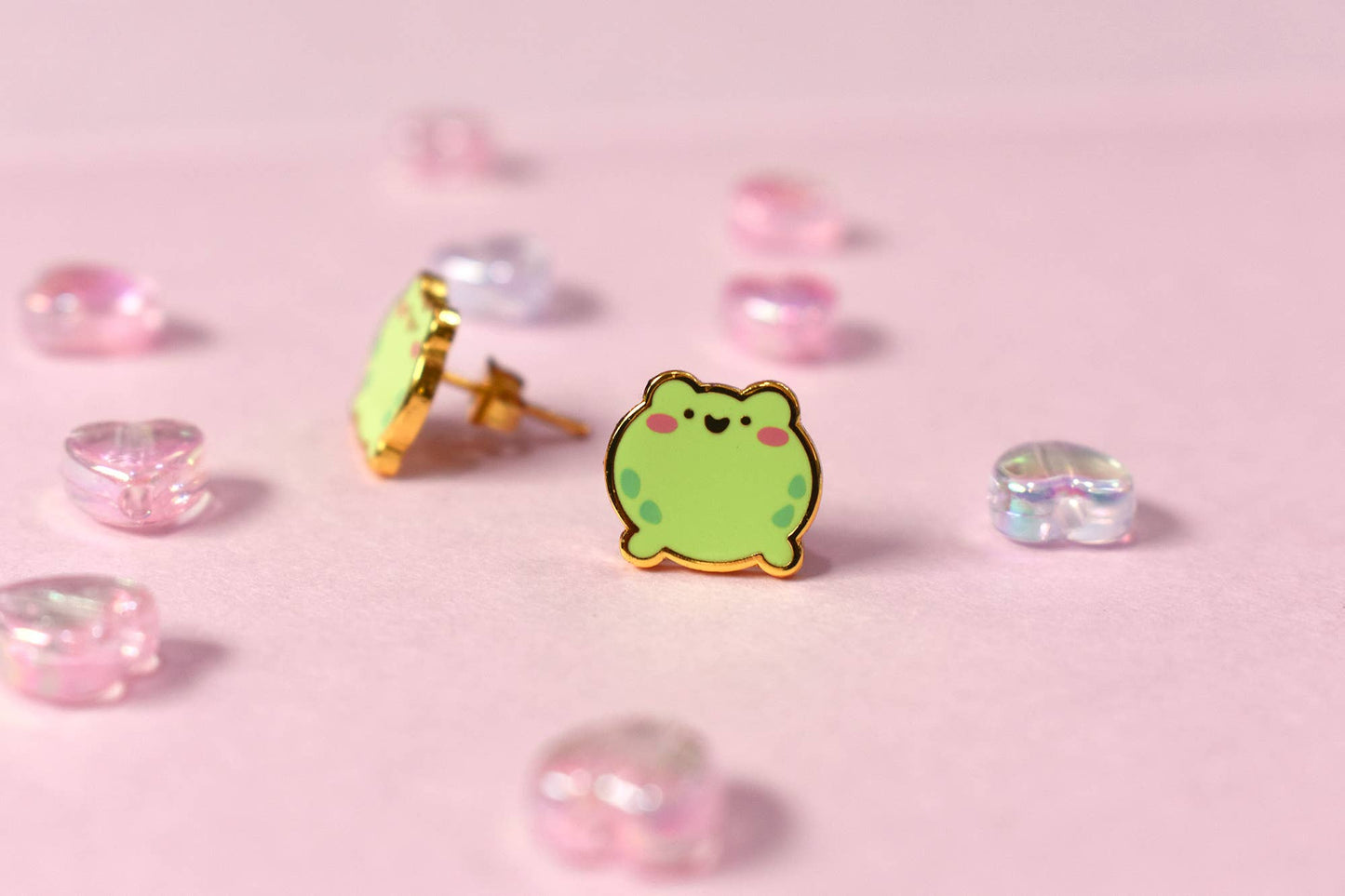 Round Frog Stud Earrings