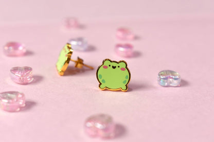 Round Frog Stud Earrings