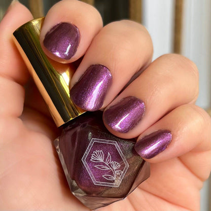 Power Suit - Powerful Purple With Pink Glitter - Nail Polish