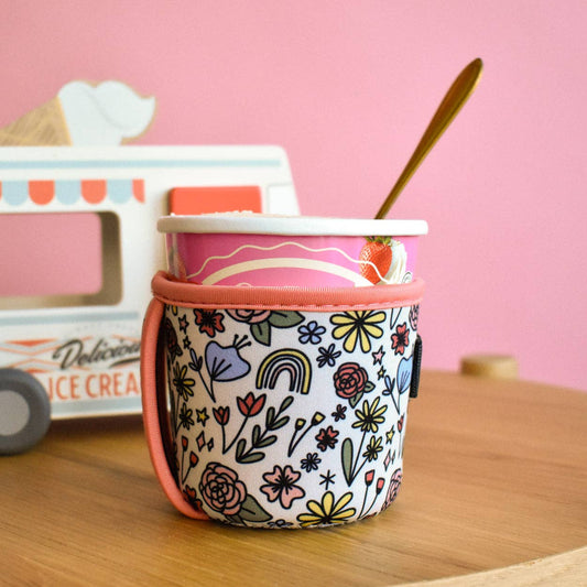 Whimsy Floral Ice Cream Sleeve | Pint Cozy